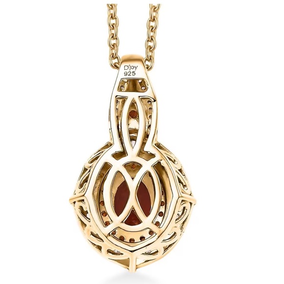 Garnet & White Zircon 2.60 ctw. Pendant Necklace 20 Inches. See description. - Picture 5 of 6